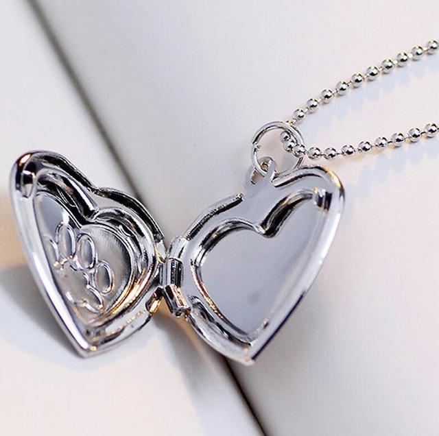 Paw Heart Locket Necklace - Floral Fawna