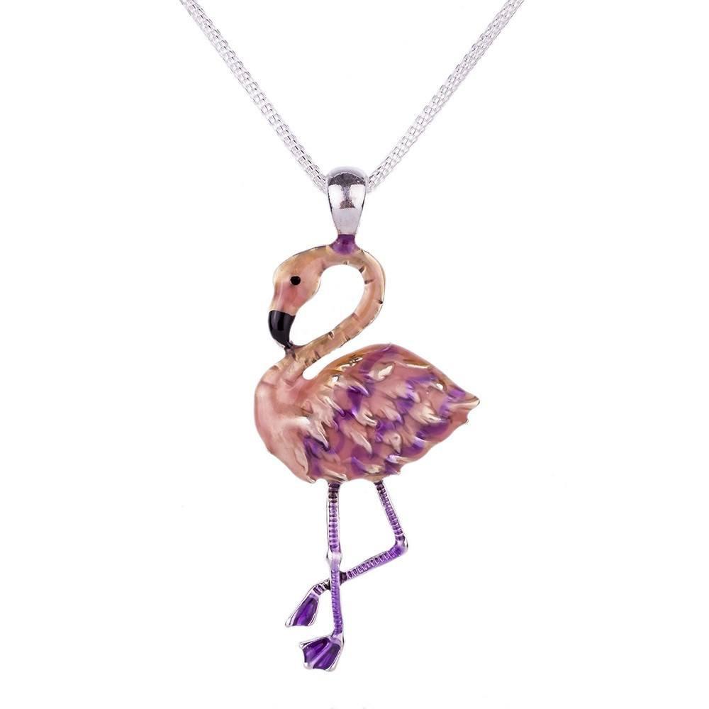 Pink Flamingos Necklace &amp; Earrings Set - Floral Fawna