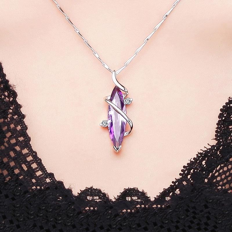 Purple Goddess Silver Necklace - Floral Fawna