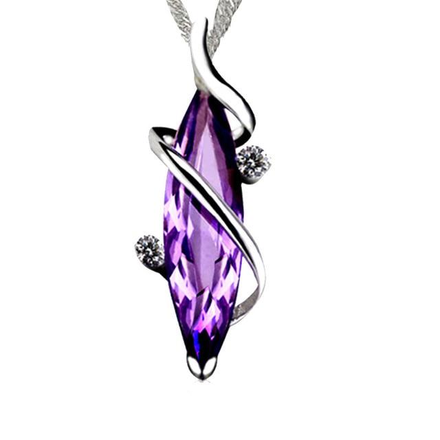 Purple Goddess Silver Necklace - Floral Fawna