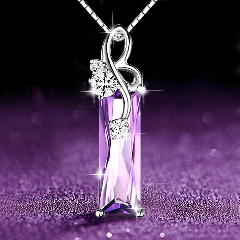 Purple Goddess Silver Necklace - Floral Fawna