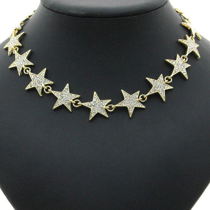 Rhinestone Stars Necklace - Floral Fawna