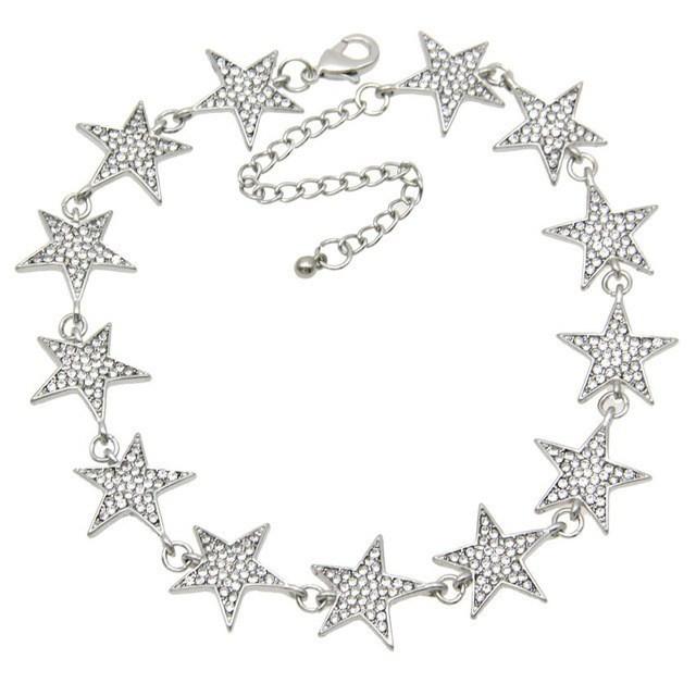 Rhinestone Stars Necklace - Floral Fawna