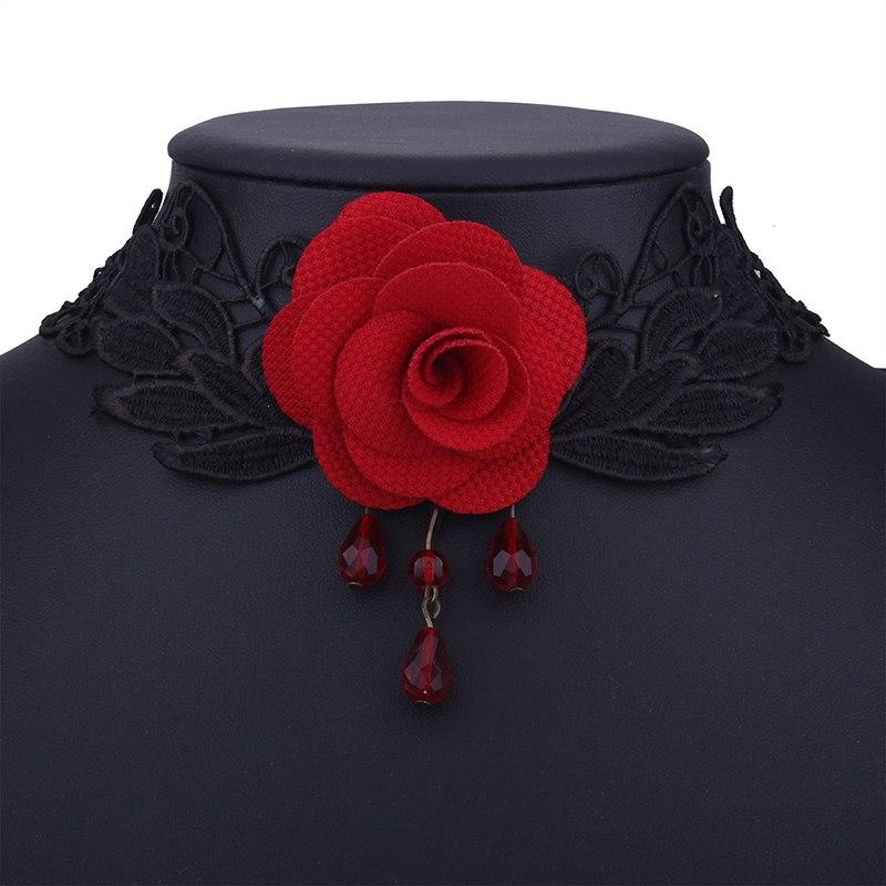 Sensual Rose Lace Choker Necklace - Floral Fawna