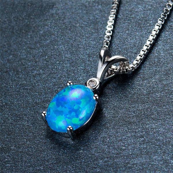 Silver Filled Fire Opal Necklace - Floral Fawna