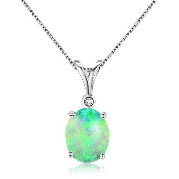 Silver Filled Fire Opal Necklace - Floral Fawna