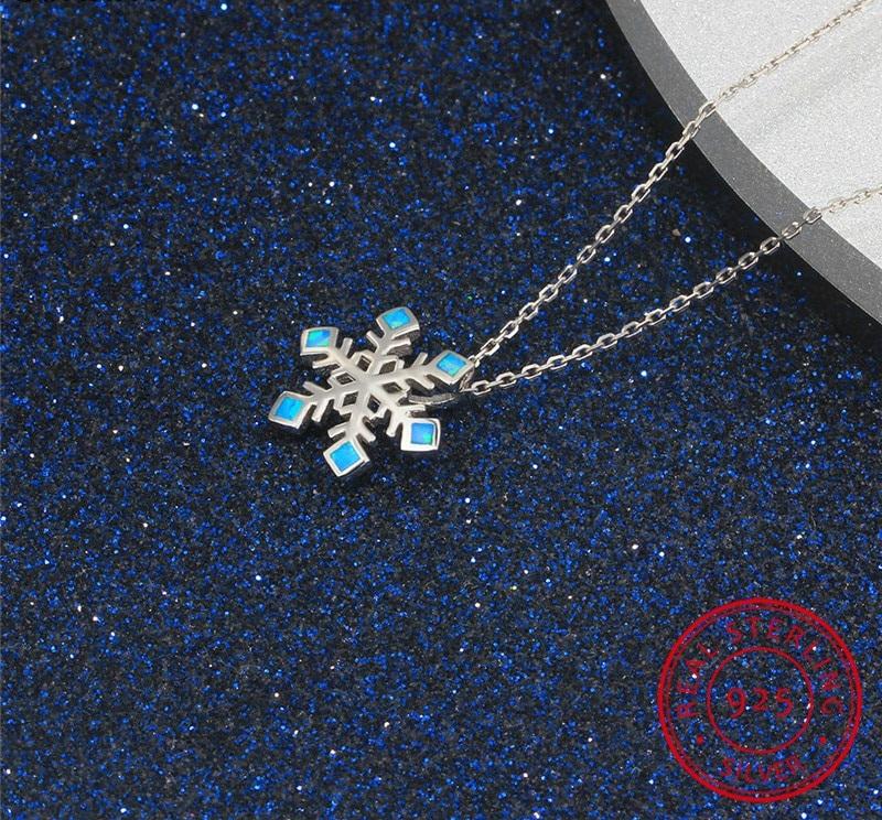 Sparkling Snowflake Opal Silver Necklace - Floral Fawna