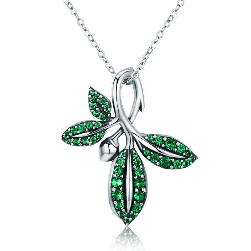 Summer Tree Leaves Sterling Silver Necklace - Floral Fawna