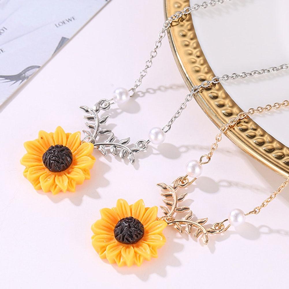 Sunflower Power Pearl Necklace - Floral Fawna