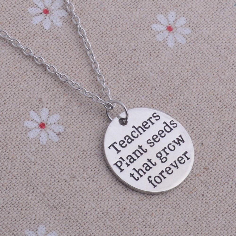 Teacher Inspirational Necklace - Floral Fawna