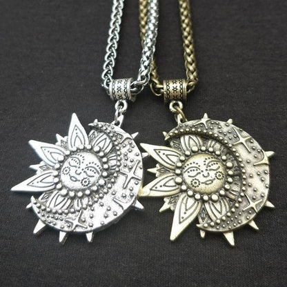 The Majestic Sun and Moon Necklace - Floral Fawna