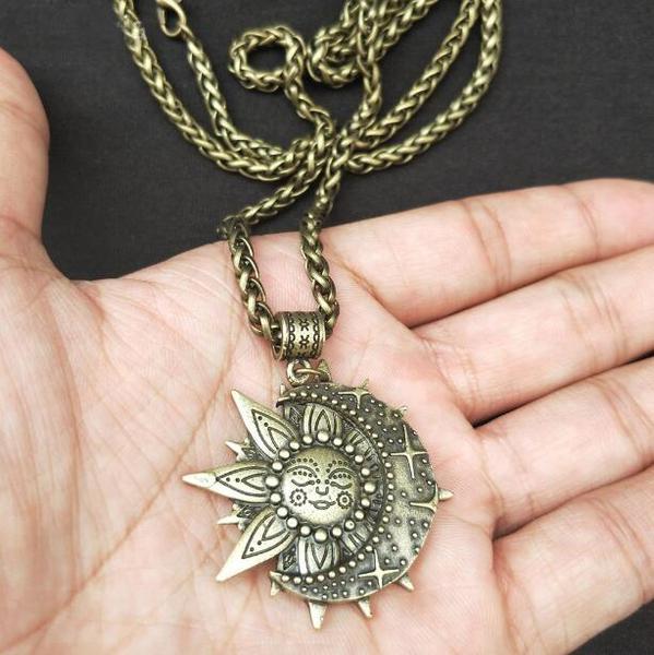 The Majestic Sun and Moon Necklace - Floral Fawna