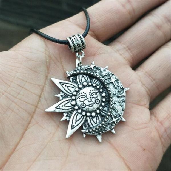 The Majestic Sun and Moon Necklace - Floral Fawna