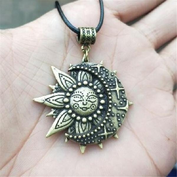 The Majestic Sun and Moon Necklace - Floral Fawna