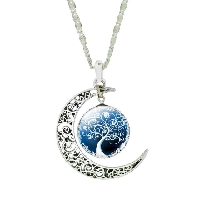 The Tree of Life Moon Necklace - Floral Fawna