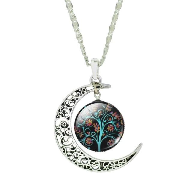 The Tree of Life Moon Necklace - Floral Fawna