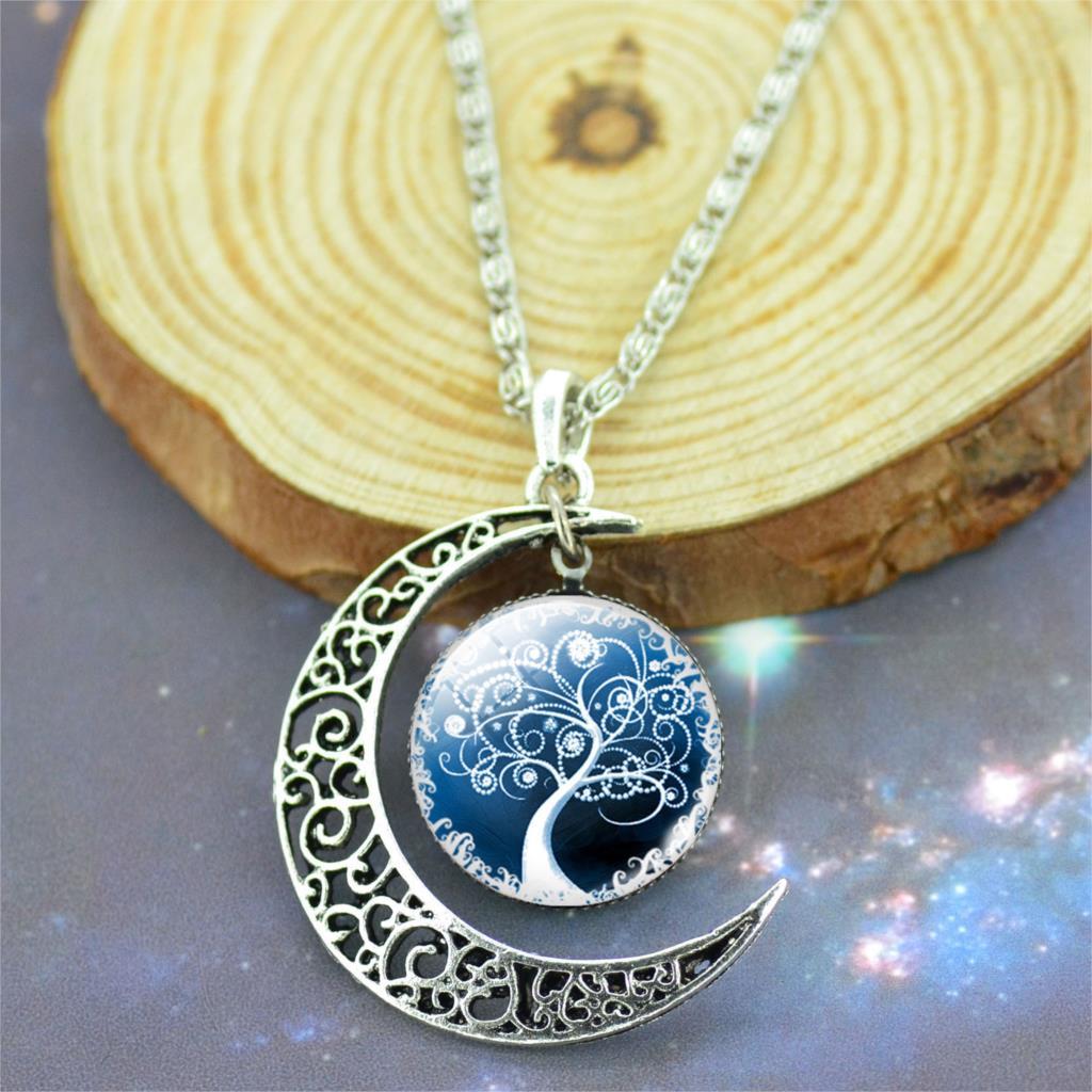 The Tree of Life Moon Necklace - Floral Fawna