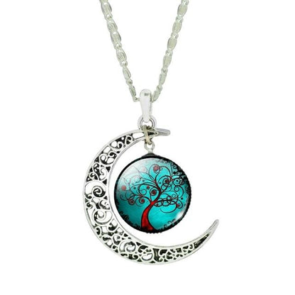 The Tree of Life Moon Necklace - Floral Fawna