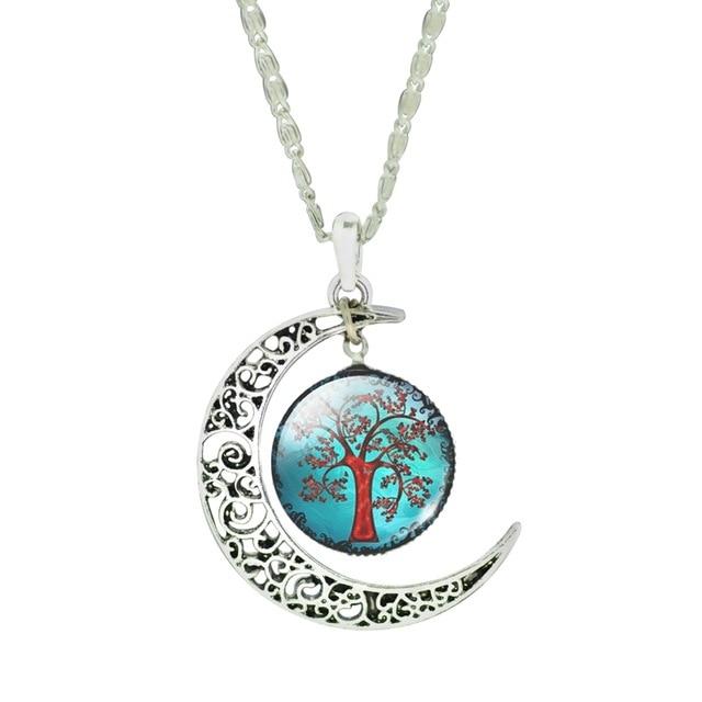 The Tree of Life Moon Necklace - Floral Fawna