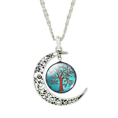 The Tree of Life Moon Necklace - Floral Fawna