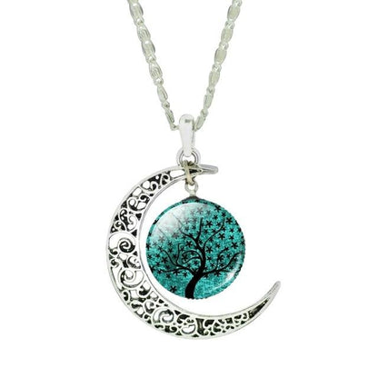 The Tree of Life Moon Necklace - Floral Fawna