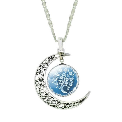 The Tree of Life Moon Necklace - Floral Fawna