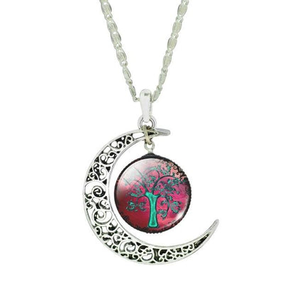 The Tree of Life Moon Necklace - Floral Fawna