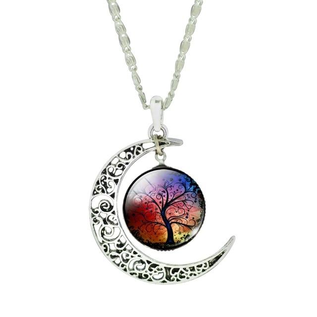 The Tree of Life Moon Necklace - Floral Fawna