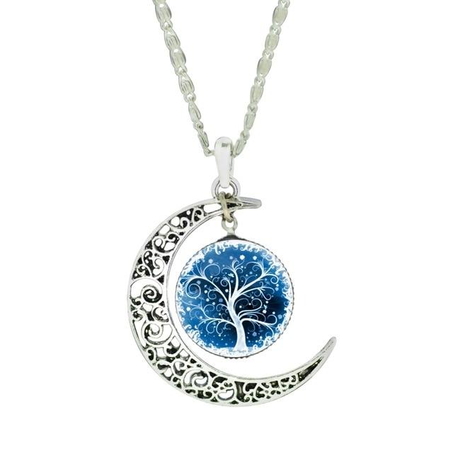 The Tree of Life Moon Necklace - Floral Fawna