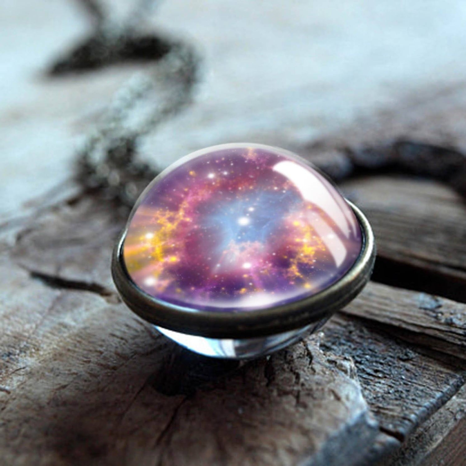 The Universe Glass Art Necklace - Floral Fawna