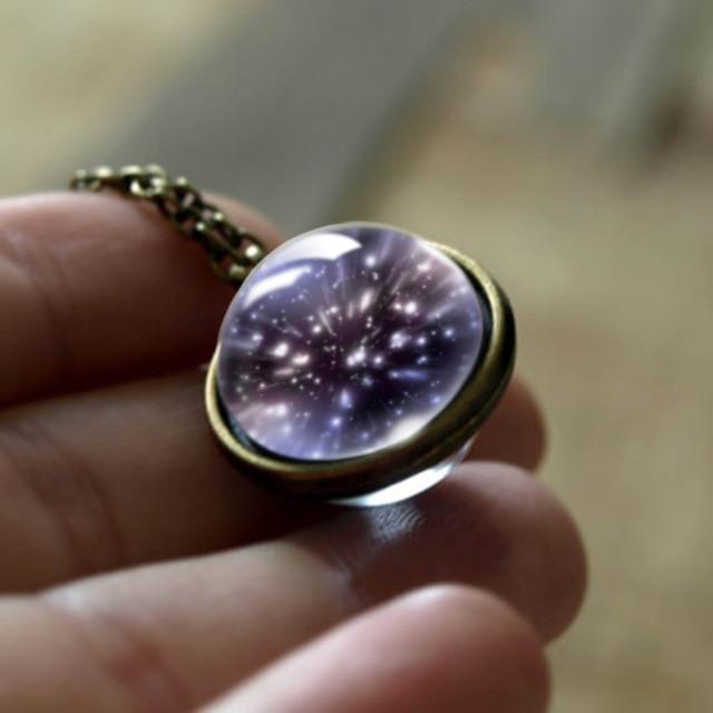 The Universe Glass Art Necklace - Floral Fawna