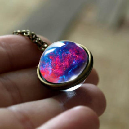 The Universe Glass Art Necklace - Floral Fawna