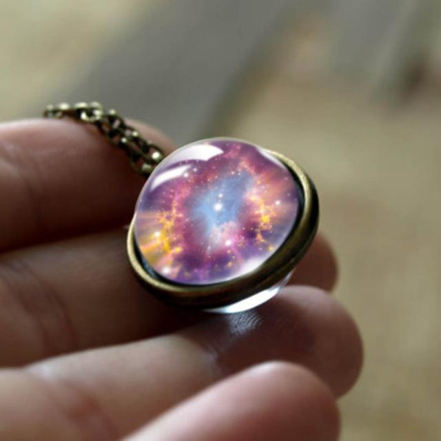 The Universe Glass Art Necklace - Floral Fawna