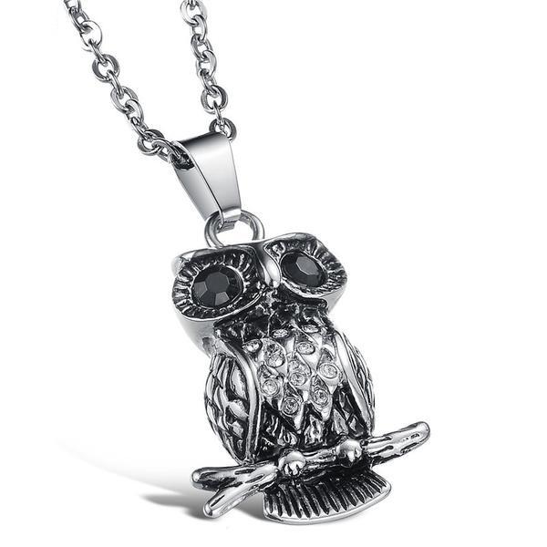 The Wise Owl Stainless Steel Necklace - Floral Fawna