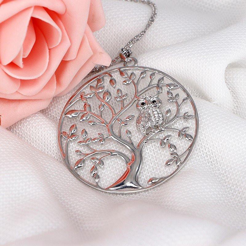 Tree Of Life And Owl Necklace - Floral Fawna