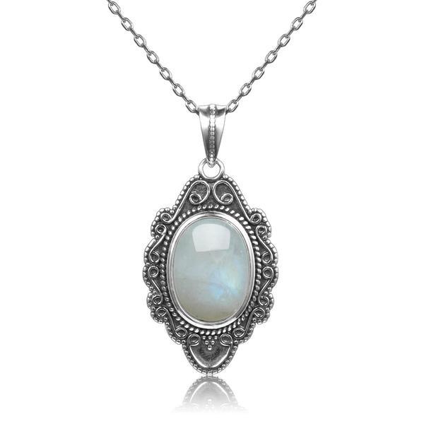 Victorian Era Moonstone Necklace - Floral Fawna