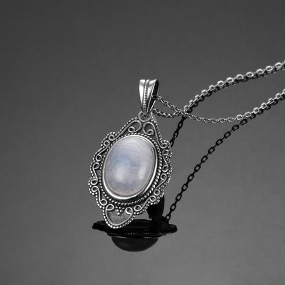 Victorian Era Moonstone Necklace - Floral Fawna