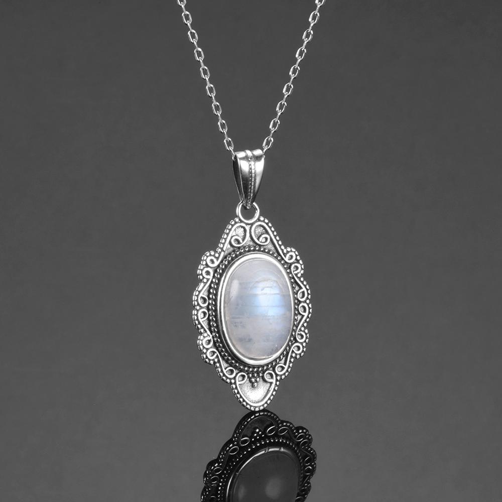 Victorian Era Moonstone Necklace - Floral Fawna