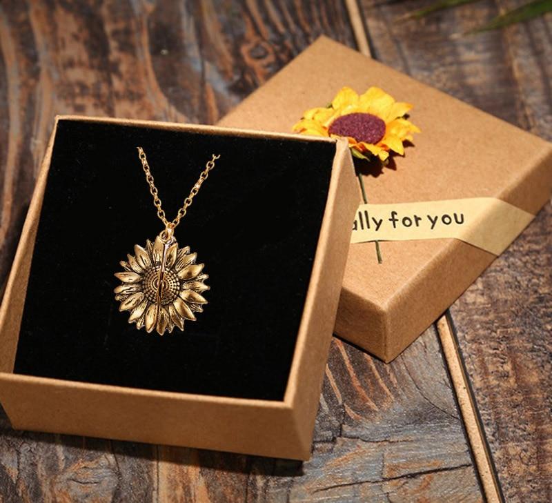 &quot;You Are My Sunshine&quot; Sunflower Necklace - Floral Fawna