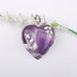 Natural Amethyst Rose Quartz Heart Pendant - Floral Fawna