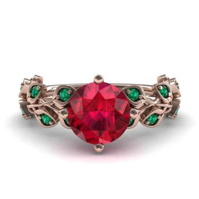 Majestic Rose Crystal Ring - Floral Fawna