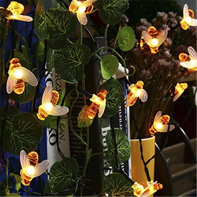 Solar-Powered Honeybee Night Lights - Floral Fawna