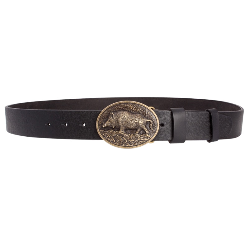 Leather Wild Boar Belt - Floral Fawna