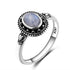 Moonstone Sweetheart Silver Ring - Floral Fawna