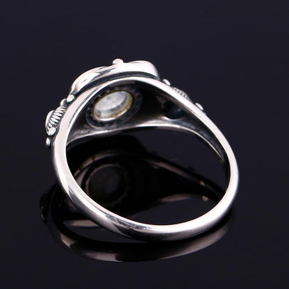 Vintage Style Flower Moonstone Ring - Floral Fawna