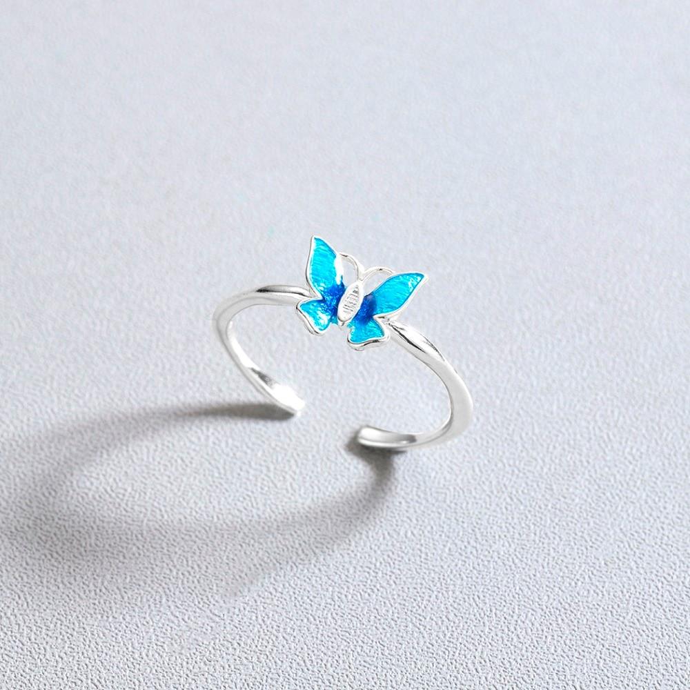 Delicate Blue Butterfly Ring - Floral Fawna