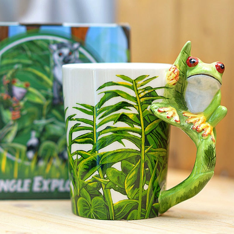 Red Eyed Tree Frog Coffee Mug - Floral Fawna