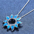 Blue Fire Opal Sunflower Necklace - Floral Fawna