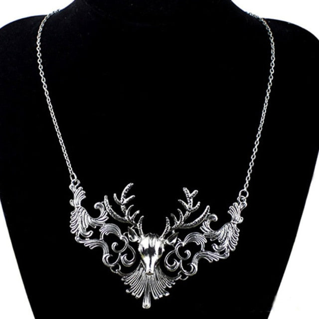 Golden Elk Necklace - Floral Fawna