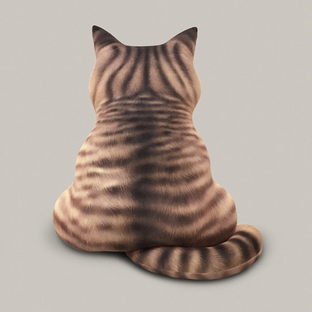 Striped Cat Cushion - Floral Fawna